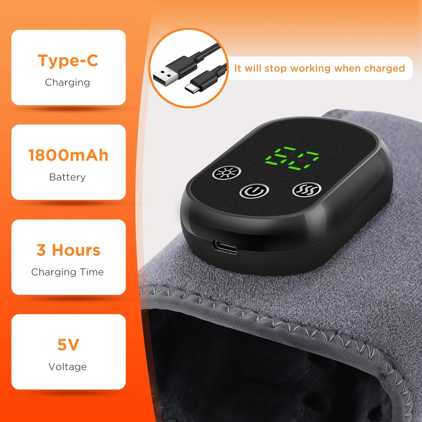 Electric Ankle & Foot Massager with Heat & Vibration
