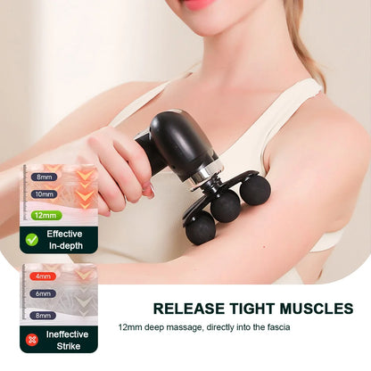 6-Head Handheld Fascia Massage Gun with High-Frequency Vibration