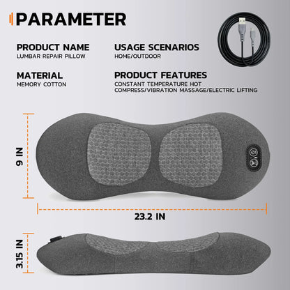 3-in-1 Heated Back Massager with Vibration & Traction