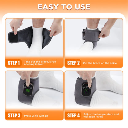 Electric Ankle & Foot Massager with Heat & Vibration