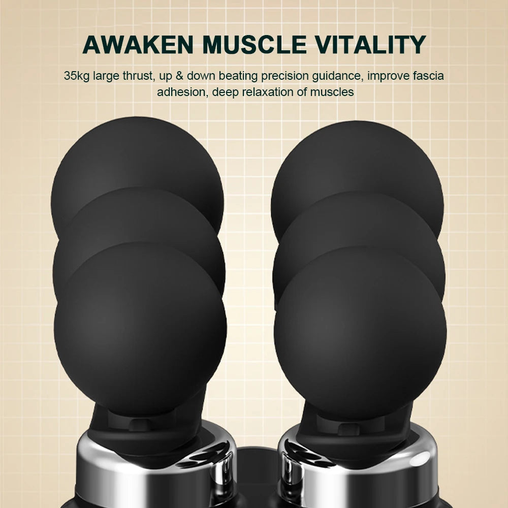 6-Head Handheld Fascia Massage Gun with High-Frequency Vibration